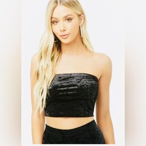 Women’s Velvet Tube Top Cheer Mesh on the back
